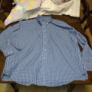 Berkley Jensen Blue Plaid Button Down Shirt Size Men's XXL